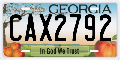 GA license plate CAX2792