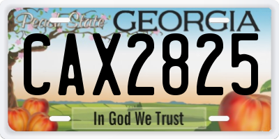 GA license plate CAX2825