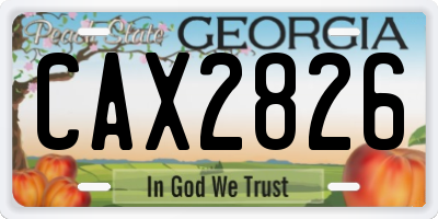 GA license plate CAX2826