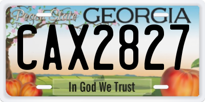 GA license plate CAX2827