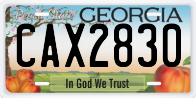 GA license plate CAX2830