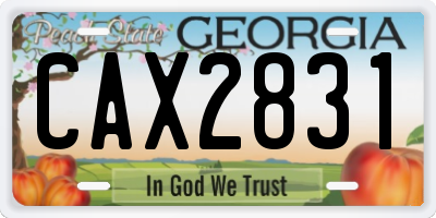 GA license plate CAX2831