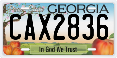 GA license plate CAX2836