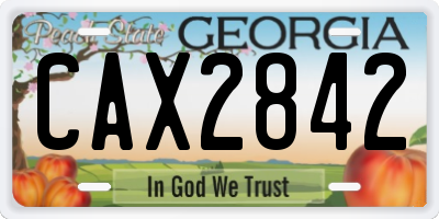 GA license plate CAX2842
