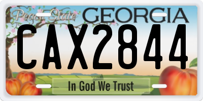 GA license plate CAX2844
