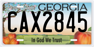 GA license plate CAX2845