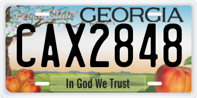 GA license plate CAX2848