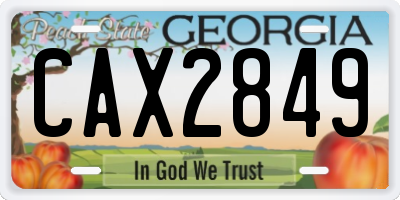GA license plate CAX2849