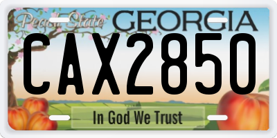 GA license plate CAX2850