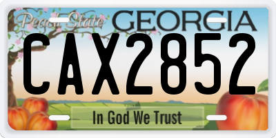 GA license plate CAX2852