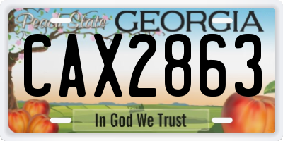 GA license plate CAX2863