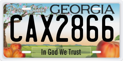 GA license plate CAX2866