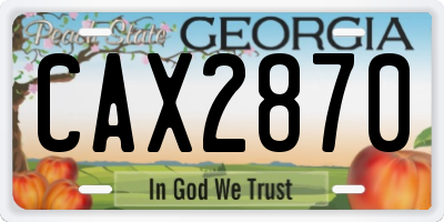 GA license plate CAX2870