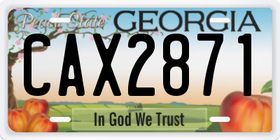GA license plate CAX2871