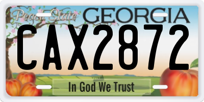 GA license plate CAX2872