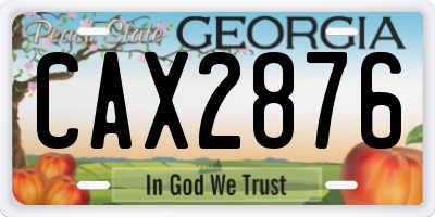 GA license plate CAX2876