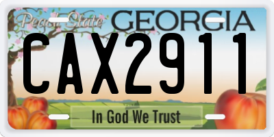 GA license plate CAX2911