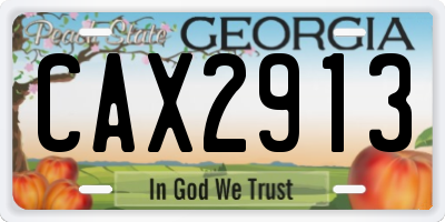 GA license plate CAX2913