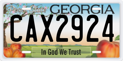 GA license plate CAX2924