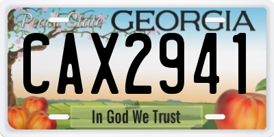 GA license plate CAX2941