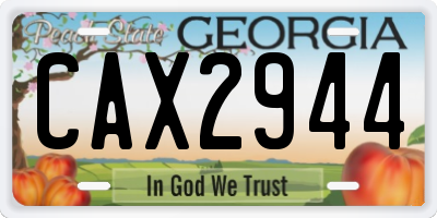 GA license plate CAX2944