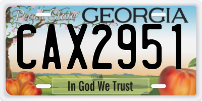 GA license plate CAX2951