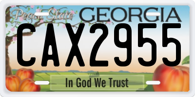 GA license plate CAX2955