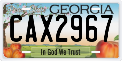 GA license plate CAX2967