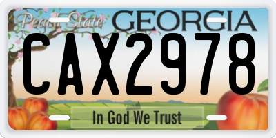 GA license plate CAX2978