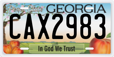 GA license plate CAX2983