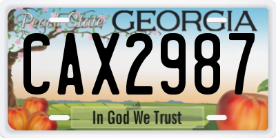 GA license plate CAX2987