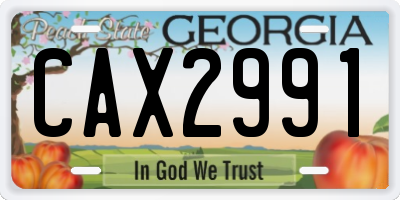 GA license plate CAX2991