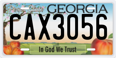GA license plate CAX3056
