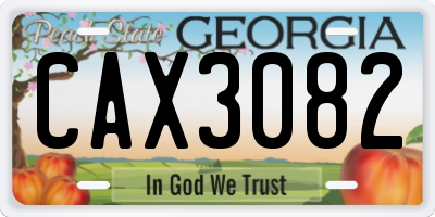 GA license plate CAX3082