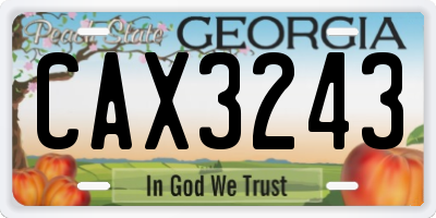 GA license plate CAX3243