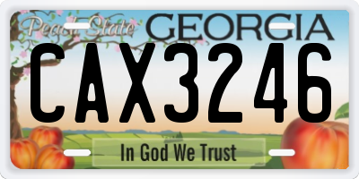 GA license plate CAX3246