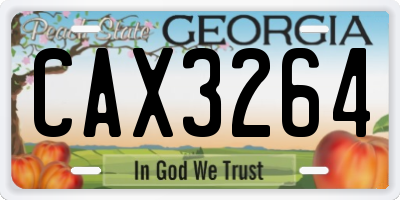 GA license plate CAX3264