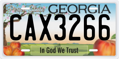 GA license plate CAX3266