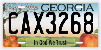 GA license plate CAX3268