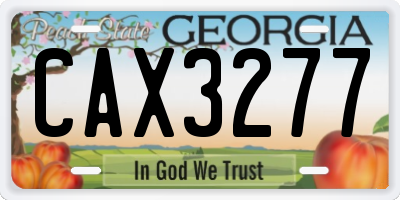 GA license plate CAX3277