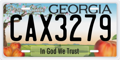 GA license plate CAX3279