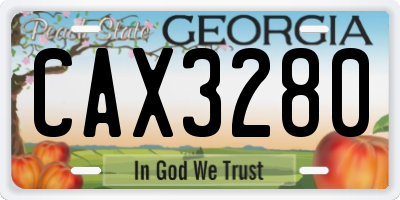 GA license plate CAX3280