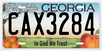 GA license plate CAX3284