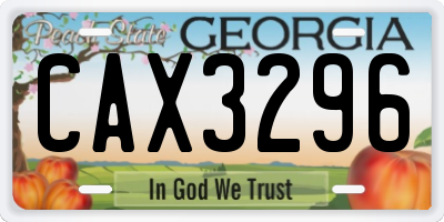 GA license plate CAX3296