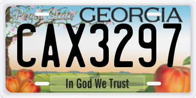 GA license plate CAX3297