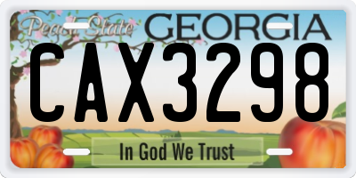 GA license plate CAX3298