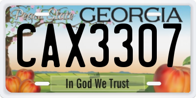 GA license plate CAX3307
