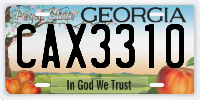 GA license plate CAX3310