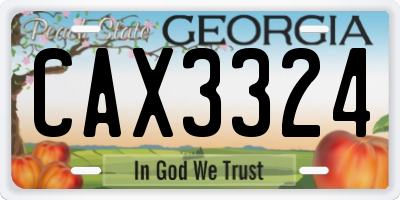 GA license plate CAX3324