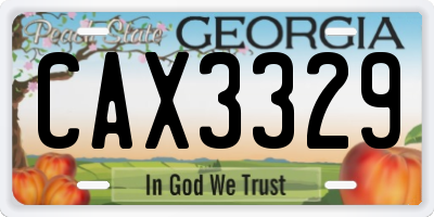 GA license plate CAX3329